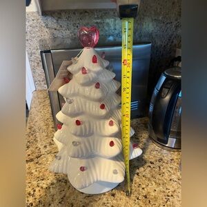 Valentines Ceramic Light Up Tree with Heart Topper